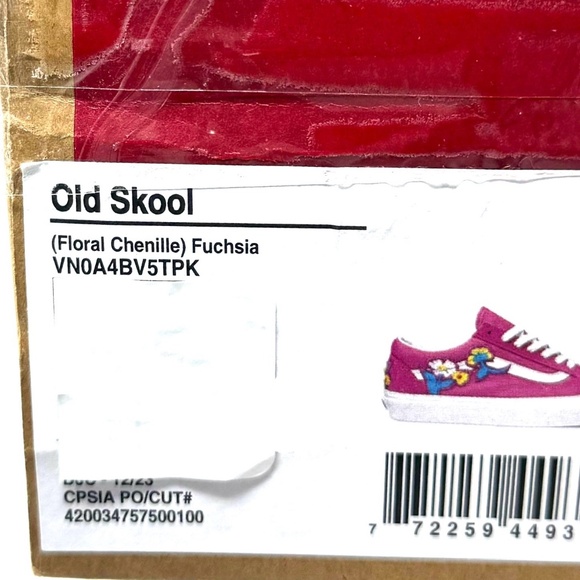 VANS Old Skool Shoe Suede Floral Fuchsia Skate Sneakers Women's Size VN0A4BV5TPK - Picture 8 of 9